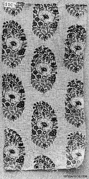 Textile Fragment, Cotton; plain weave, printed 