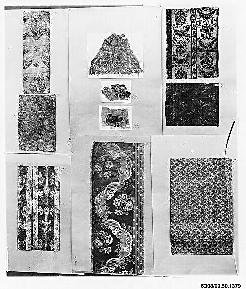 Textile Fragment, Silk and metal wrapped thread; plain weave, brocaded