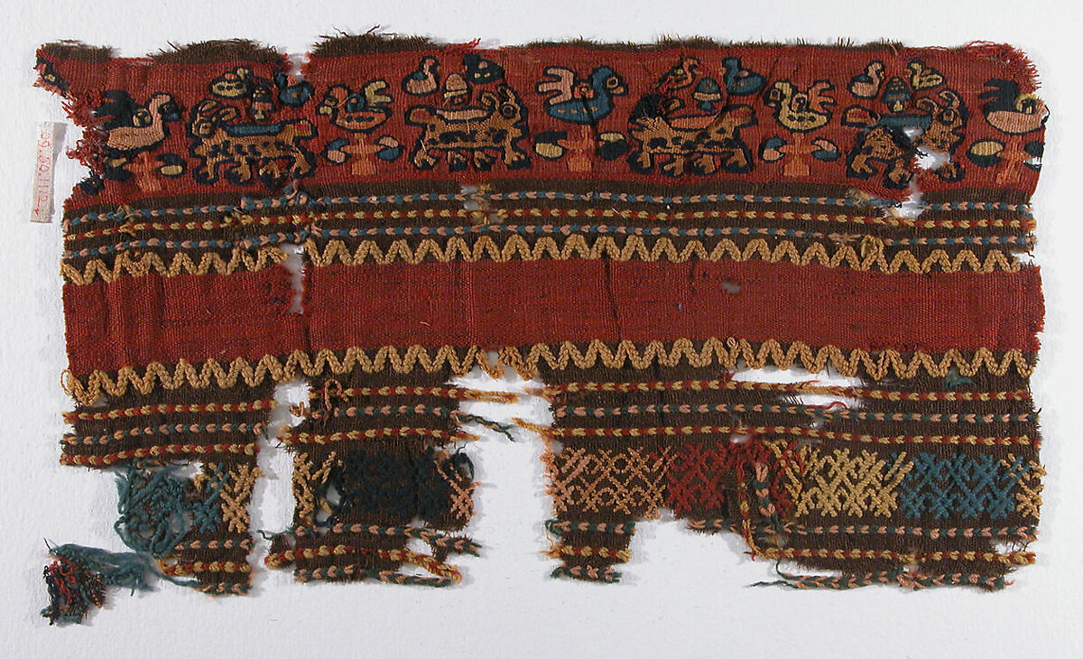 Band, Wool; tapestry weave, embroidered 