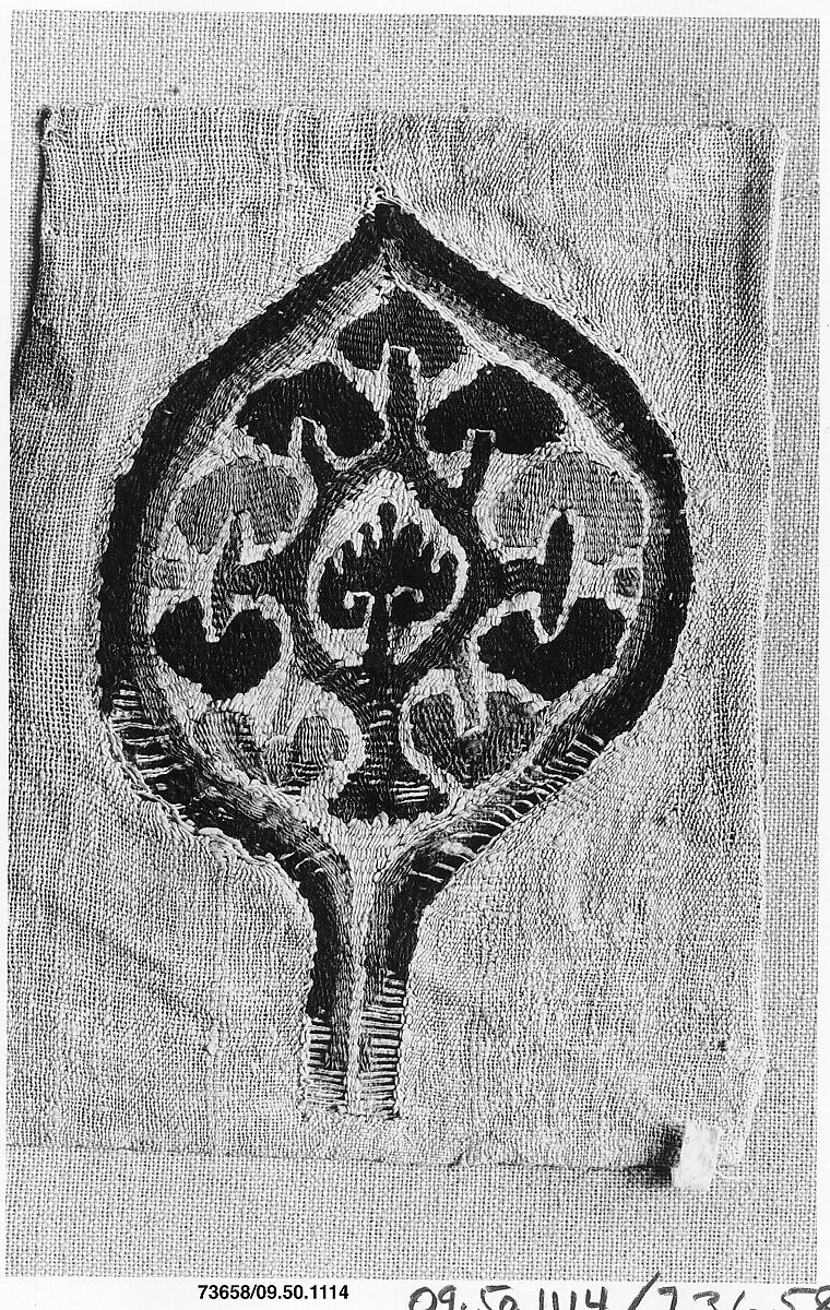 Ornament, Linen, wool; tapestry weave