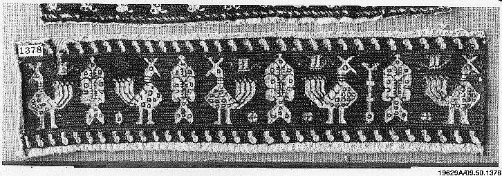 Band, Silk, linen; embroidered 