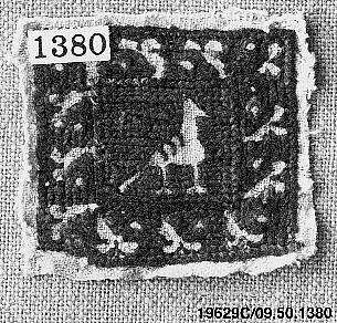 Textile Fragment, Silk, linen; embroidered