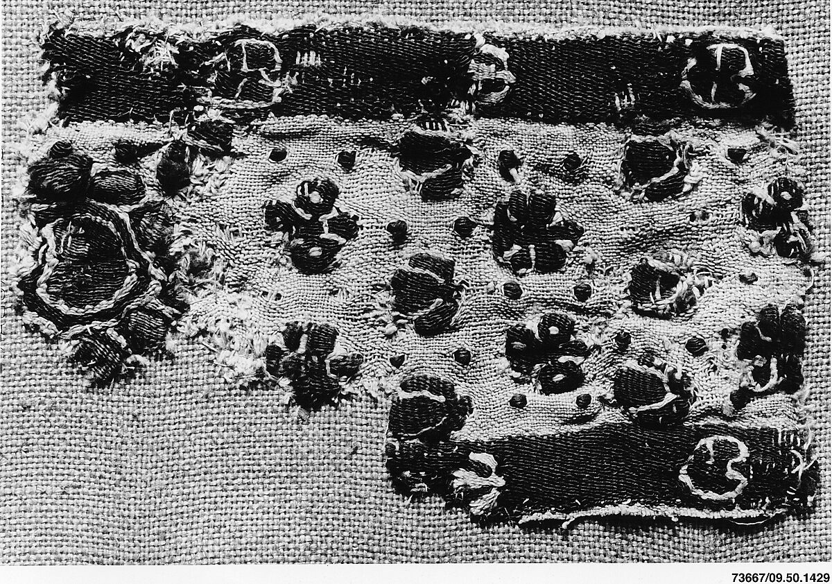 Fragment of a Band, Linen, wool; tapestry weave