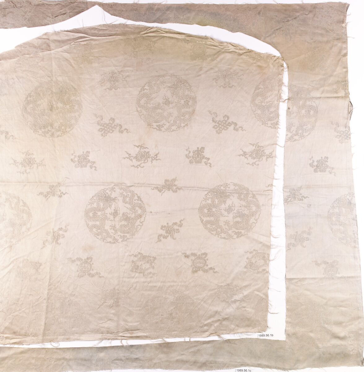 Breadth of WovenTextile, Satin damask and satin brocaded in silk and gold-wrapped silk, China