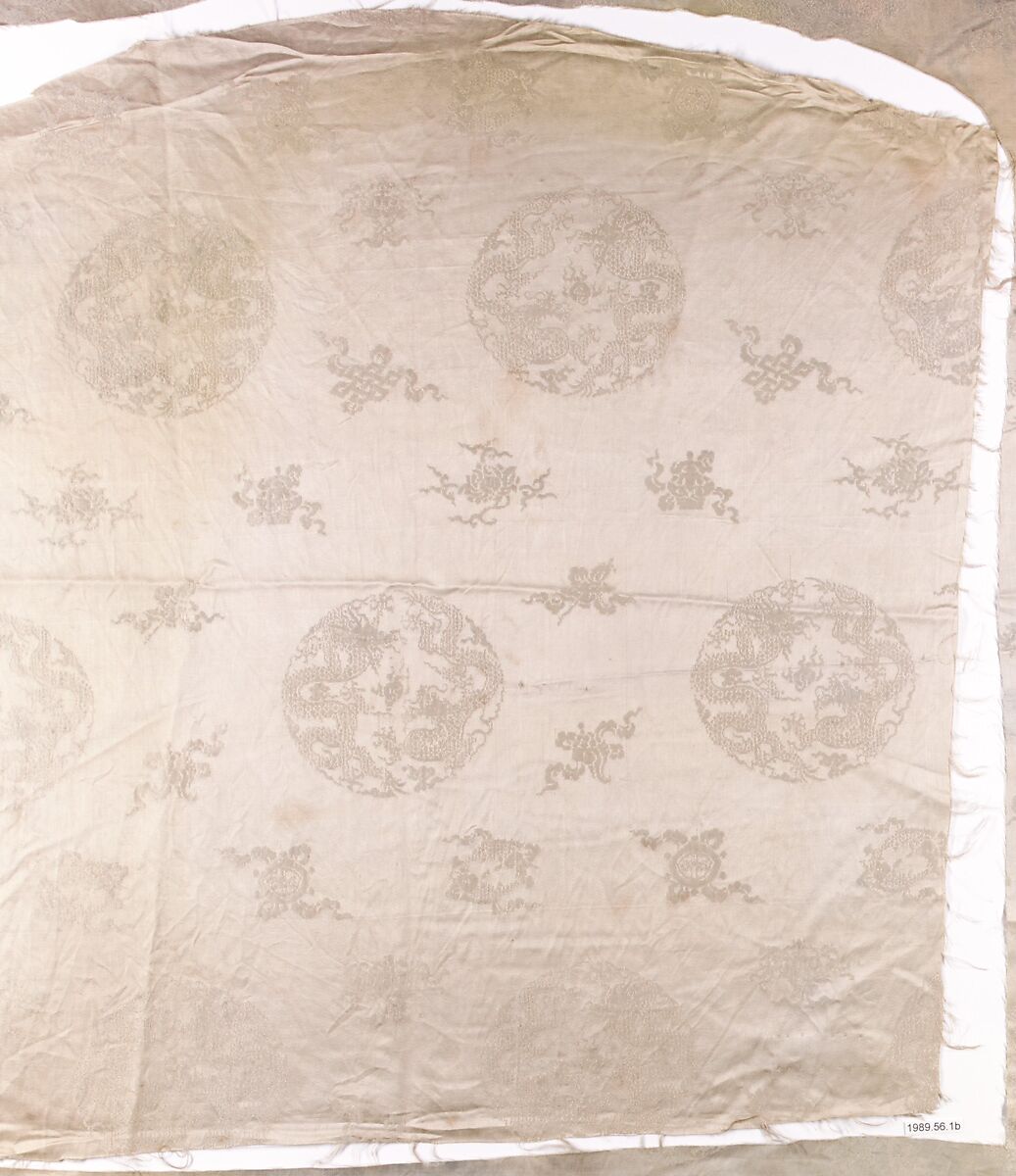 Breadth of WovenTextile, Satin damask and satin brocaded in silk and gold-wrapped silk, China