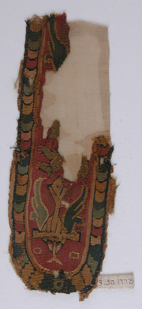 Shoulder Band Fragment, Linen, wool; tapestry weave 