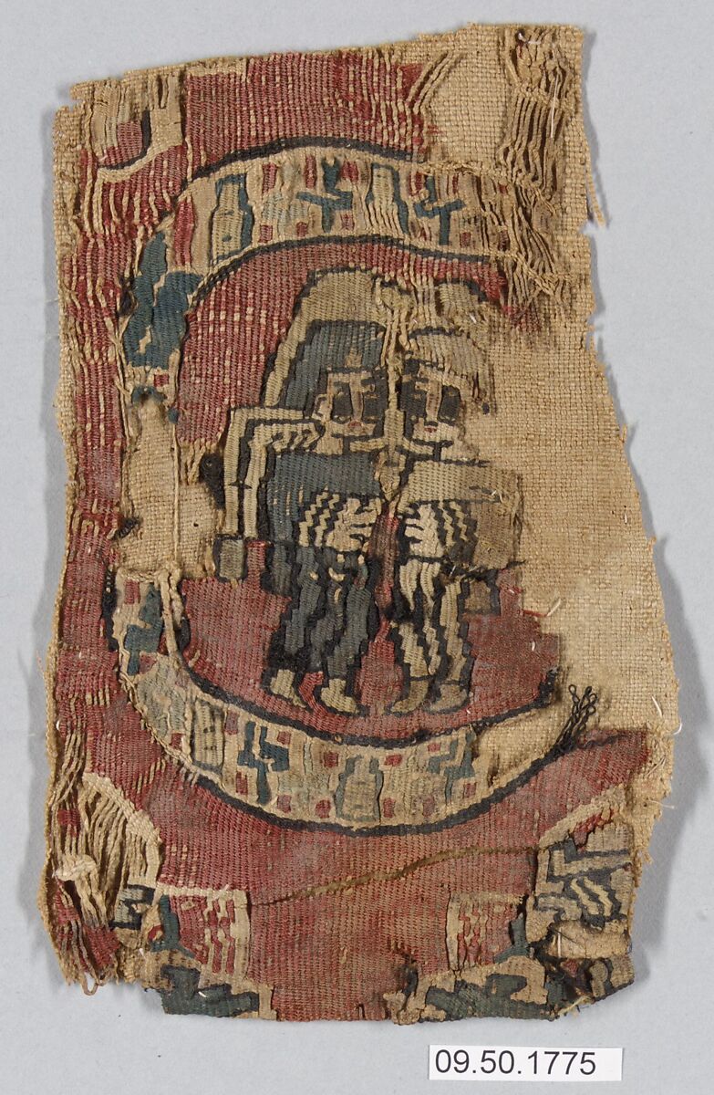 Textile Fragment, Linen, wool; tapestry weave 