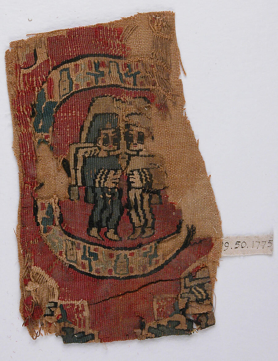Textile Fragment, Linen, wool; tapestry weave