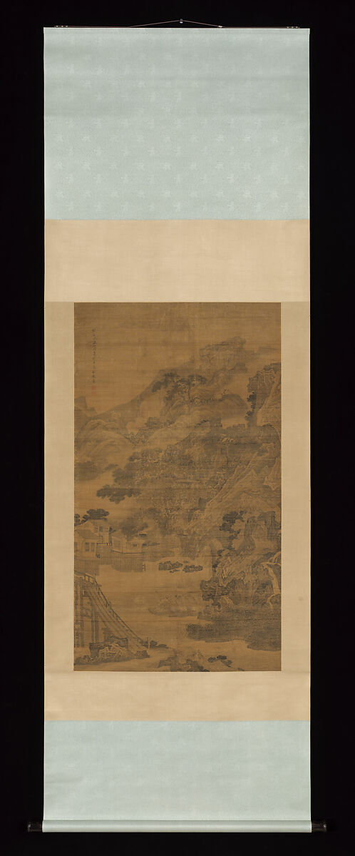 Landscape, Feng Qiyong (Chinese, active ca. 1730s), Hanging scroll; ink on silk, China