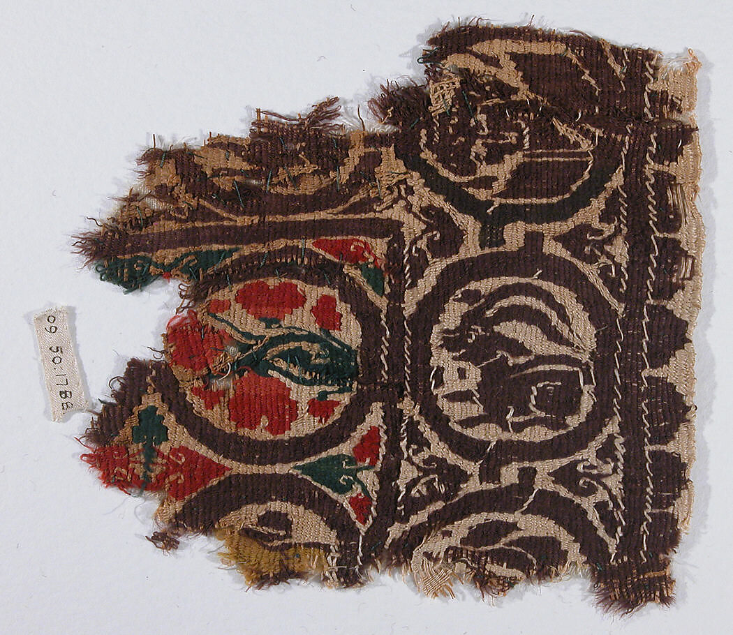 Textile Fragment, Linen, wool; tapestry weave 