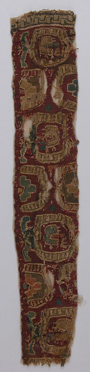 Textile Fragment, Linen, wool; tapestry weave