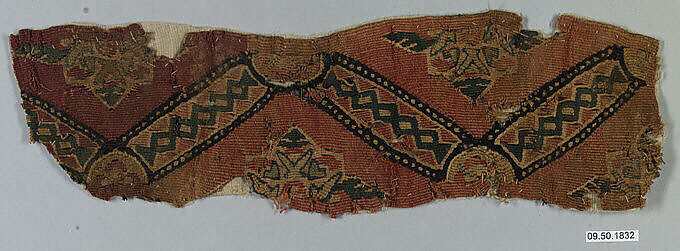 Textile Fragment, Linen, wool; tapestry weave