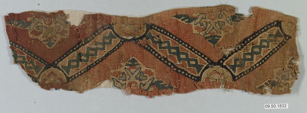 Textile Fragment, Linen, wool; tapestry weave