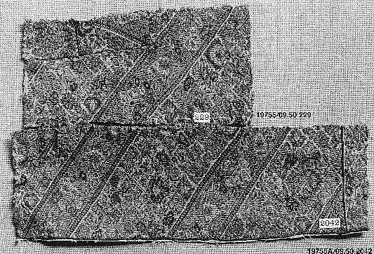 Fragment from Women's Trousers, Cotton, silk; plain weave, embroidered