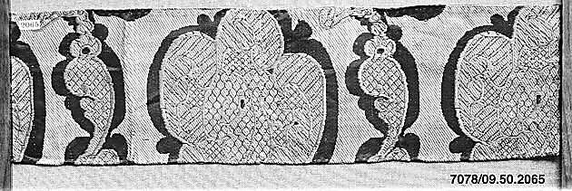 Brocaded Textile Fragment, Satin; compound weave 