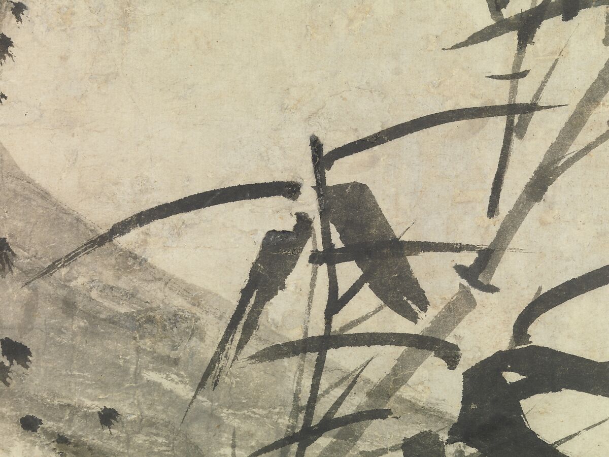 Windblown bamboo, Xia Chang (Chinese, 1388–1470), Hanging scroll; ink on paper, China