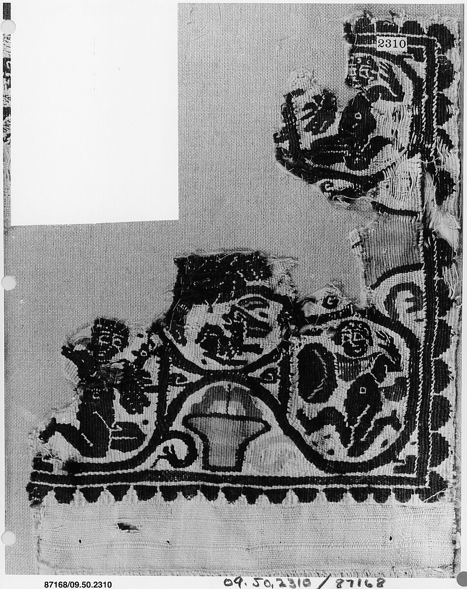 Textile Fragment, Linen, wool; tapestry weave