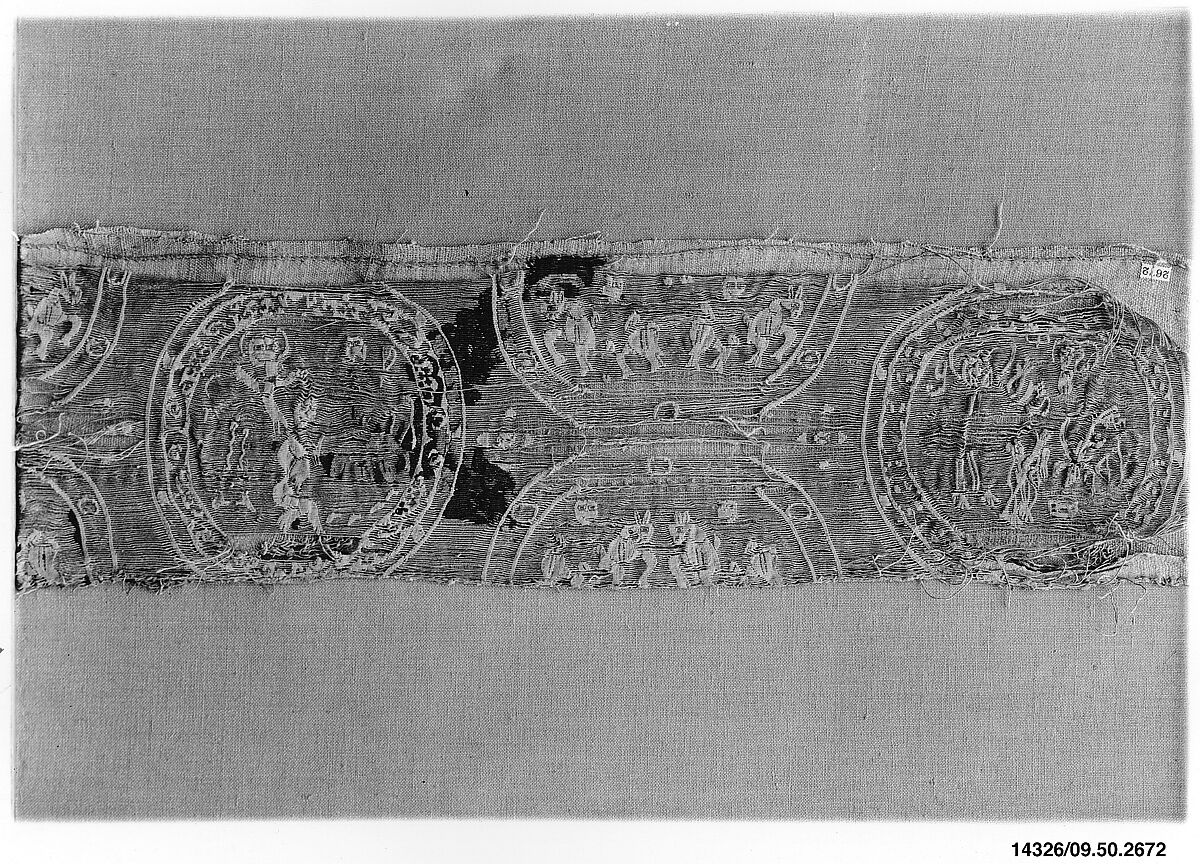 Textile Fragment, Linen, wool; tapestry weave