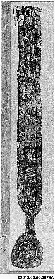 Shoulder Band Fragment, Wool; tapestry weave