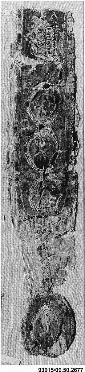 Shoulder Band Fragment, Wool; tapestry weave