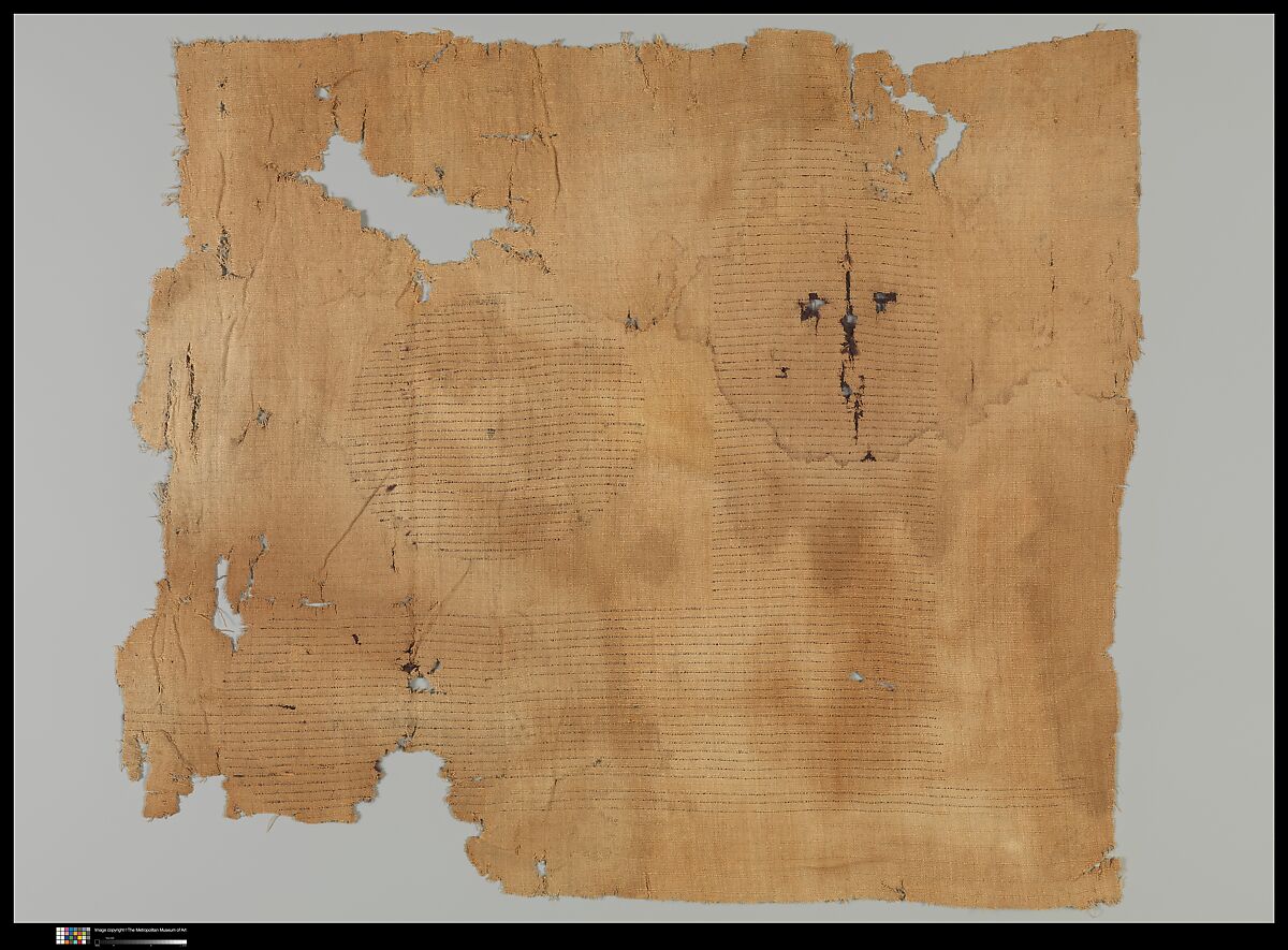 Textile Fragment, Linen, wool; tapestry weave, looped embroidery