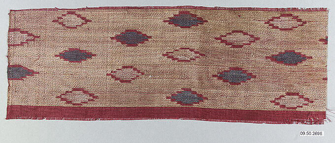 Textile Fragment, Silk, metal wrapped thread; satin weave, brocaded 