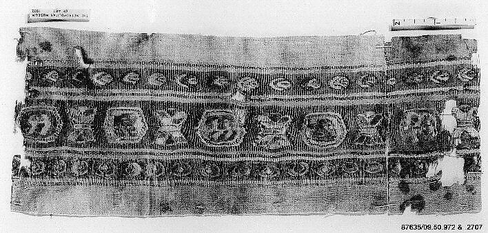 Textile Fragment, Linen, silk; tapestry weave