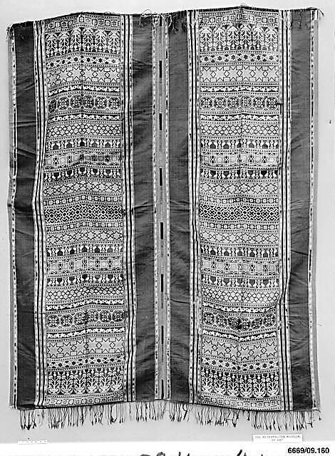 Hanging, Silk; damask weave, joined
