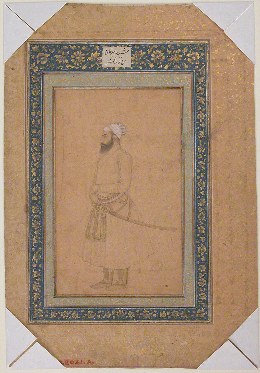 Portrait of Sayyid Amir Khan, Ink, watercolor, and gold on paper