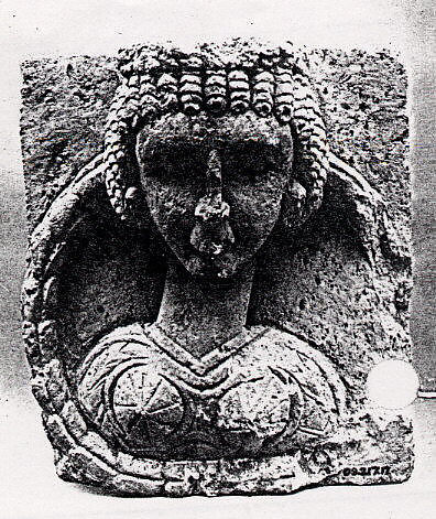 Fragment from a Relief with the Bust of a Woman, Limestone; carved