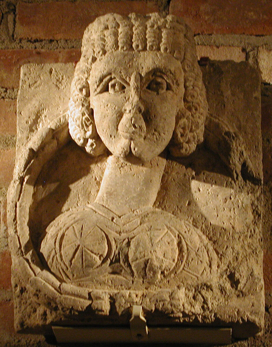Fragment from a Relief with the Bust of a Woman, Limestone; carved 
