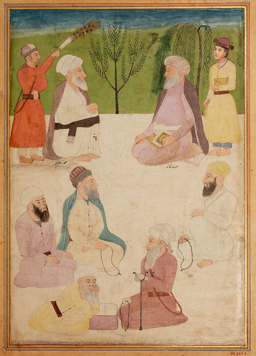 Portrait of Mian Mir and Mulla Shah, Attributed to Muhammad Musa, Watercolor on paper