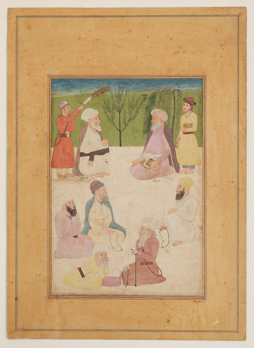 Portrait of Mian Mir and Mulla Shah, Attributed to Muhammad Musa, Watercolor on paper 
