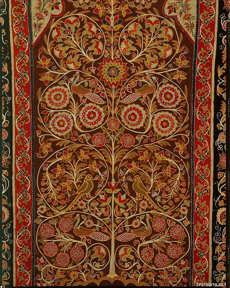 Hanging, Wool; plain weave, joined, embroidered