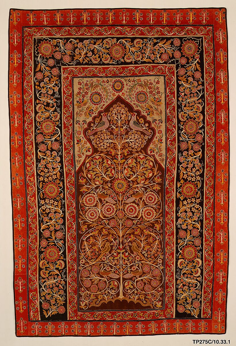 Hanging, Wool; plain weave, joined, embroidered