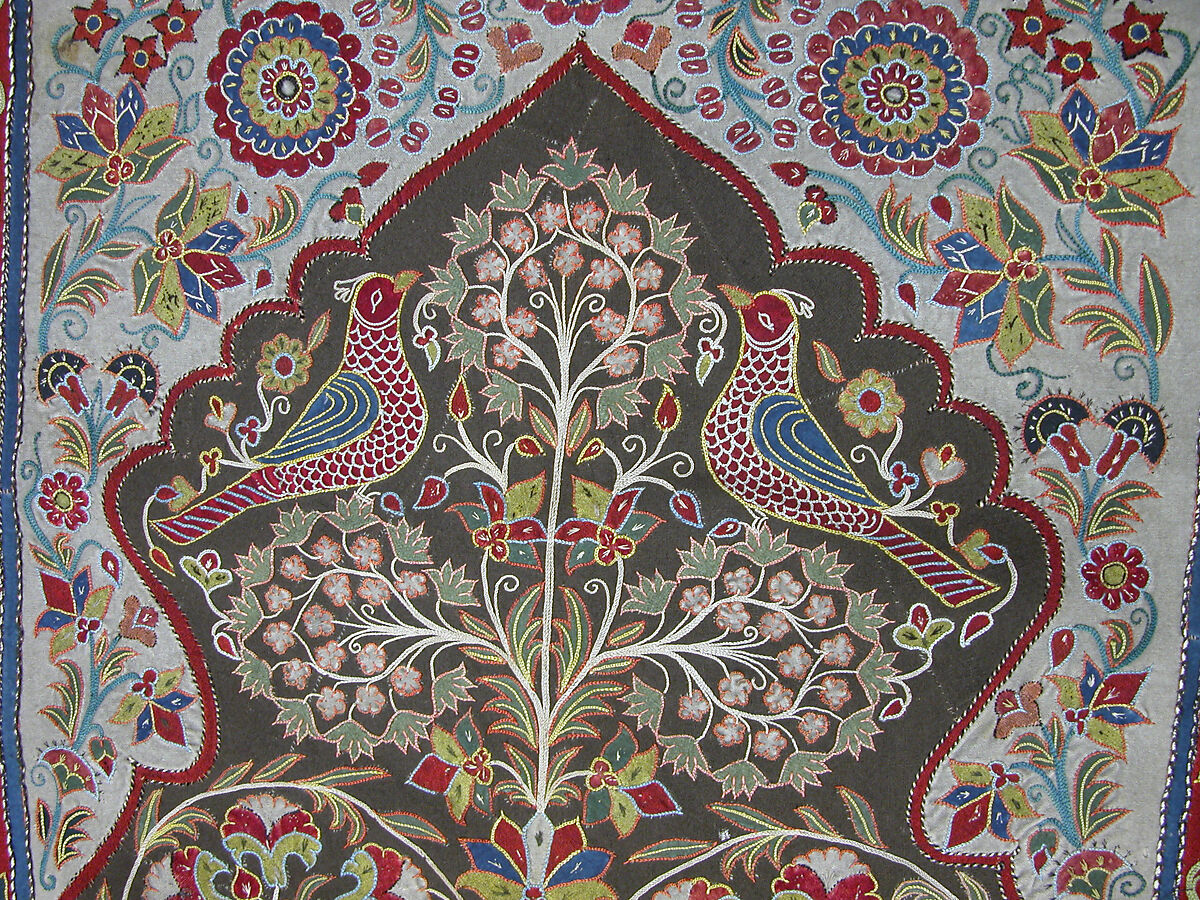 Hanging, Wool; plain weave, joined, embroidered