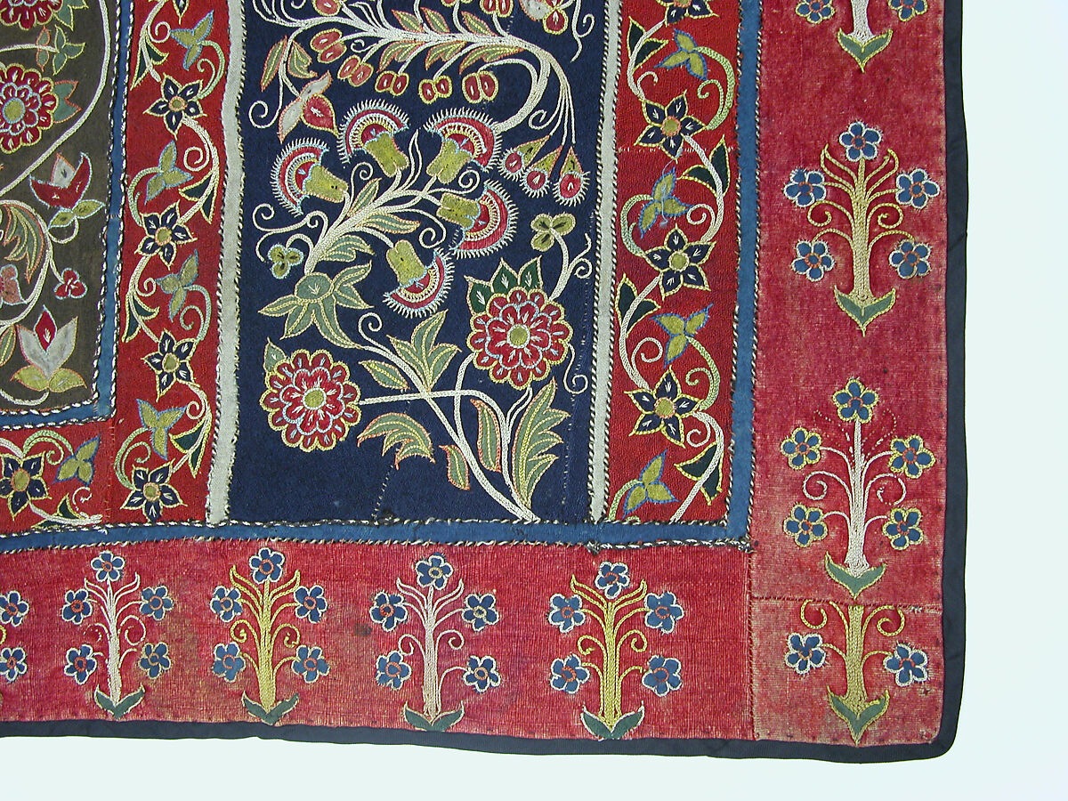 Hanging, Wool; plain weave, joined, embroidered