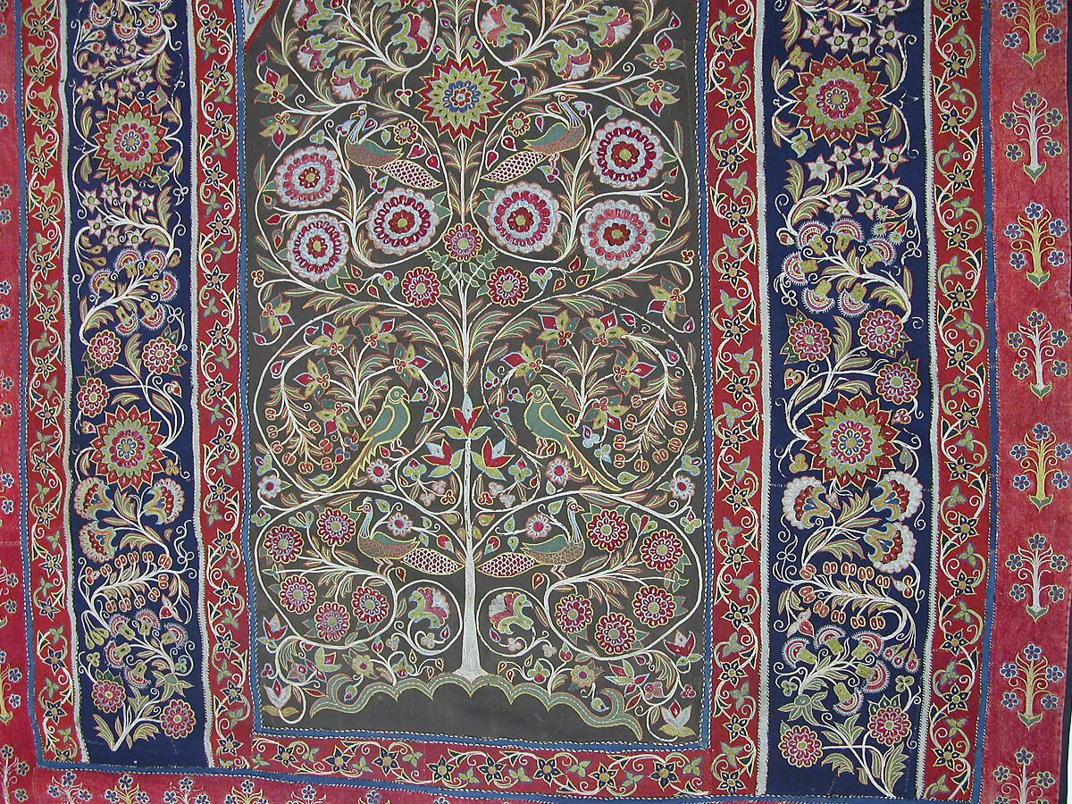 Hanging, Wool; plain weave, joined, embroidered