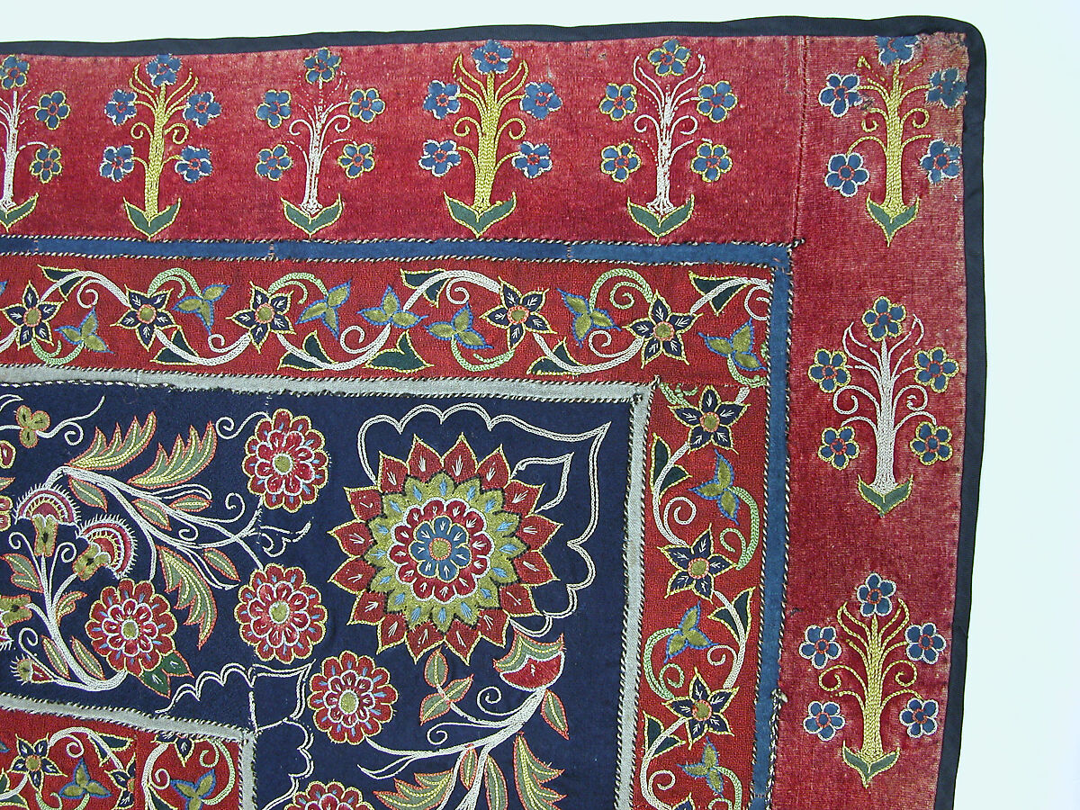 Hanging, Wool; plain weave, joined, embroidered