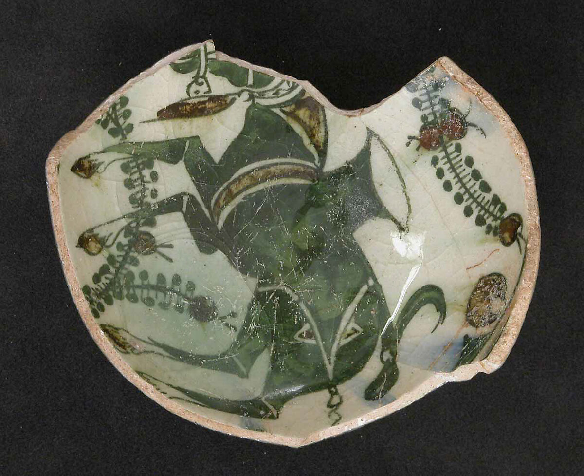 Fragment of a Bowl, Stonepaste; painted on opaque white ground under transparent glaze