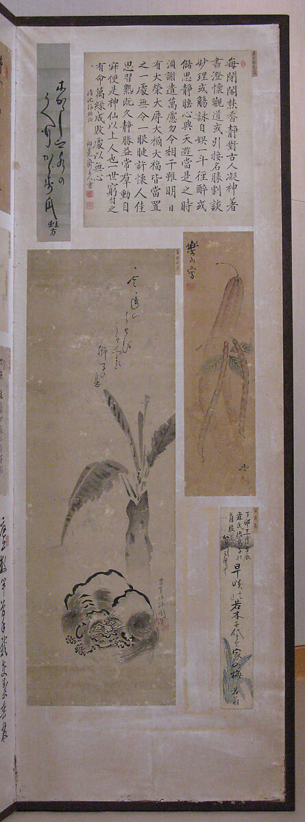 Paintings and Calligraphy by Literati of Iga Ueno, Fifty-six artists, Eight-panel folding screen; ink on paper, ink and color on paper, ink and color on silk, Japan