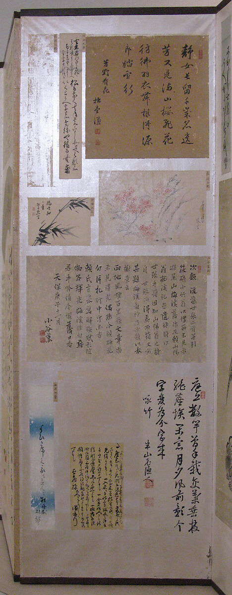 Paintings and Calligraphy by Literati of Iga Ueno, Fifty-six artists, Eight-panel folding screen; ink on paper, ink and color on paper, ink and color on silk, Japan