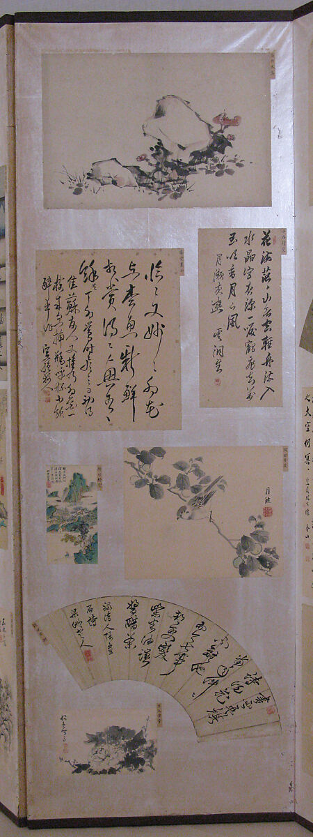 Paintings and Calligraphy by Literati of Iga Ueno, Fifty-six artists, Eight-panel folding screen; ink on paper, ink and color on paper, ink and color on silk, Japan