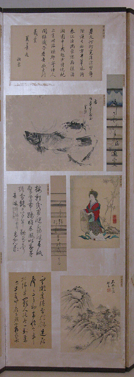 Paintings and Calligraphy by Literati of Iga Ueno, Fifty-six artists, Eight-panel folding screen; ink on paper, ink and color on paper, ink and color on silk, Japan