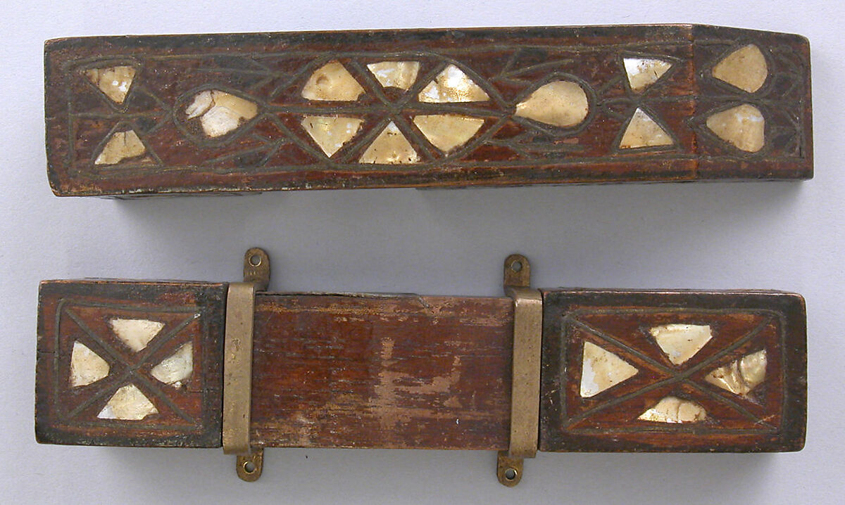 Lock or Thumbler or Pin, Wood; carved, inlaid 