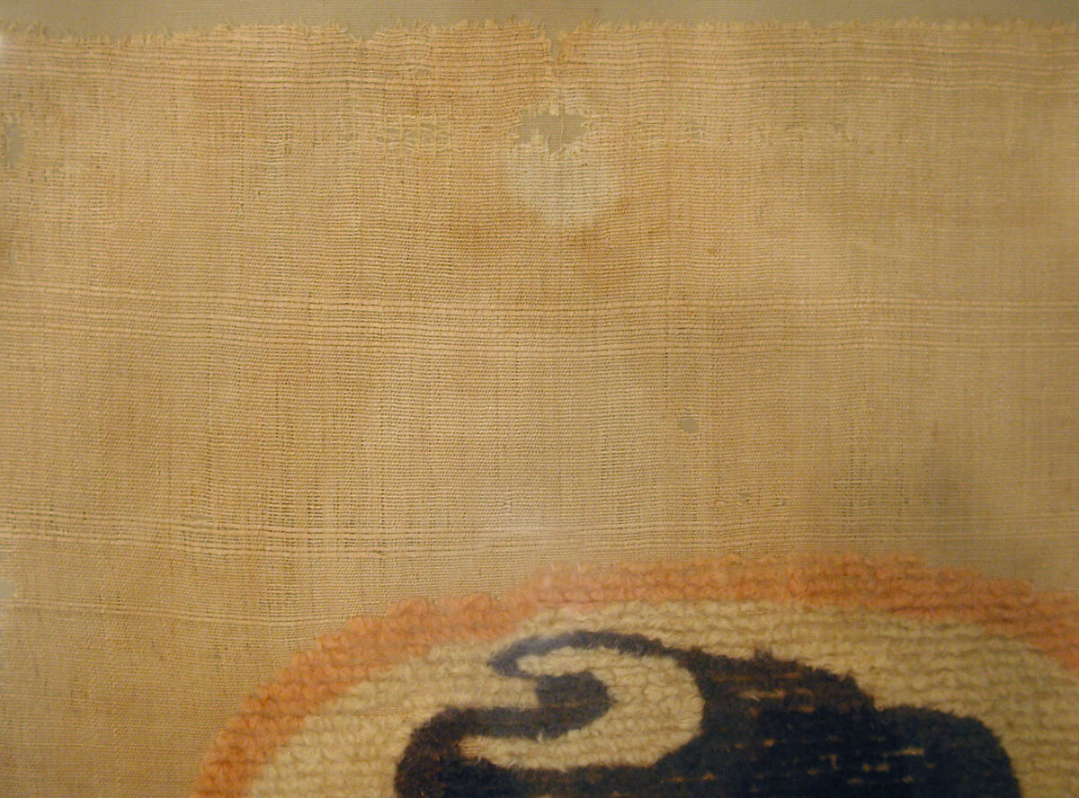 Coptic Textile Fragment with Image of a Goddess, Linen, wool; plain weave, weft-loop pile