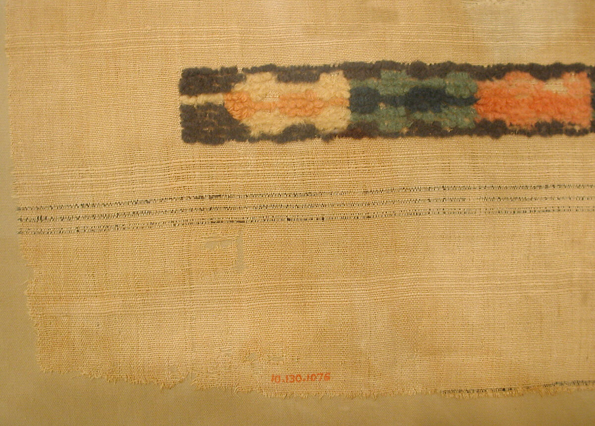 Coptic Textile Fragment with Image of a Goddess, Linen, wool; plain weave, weft-loop pile