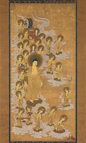 Welcoming Descent of Amida Buddha and Twenty-five Bodhisattvas