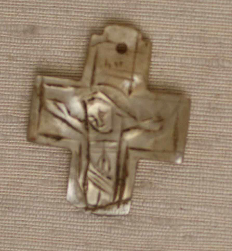 Crucifix, Mother of pearl; incised 