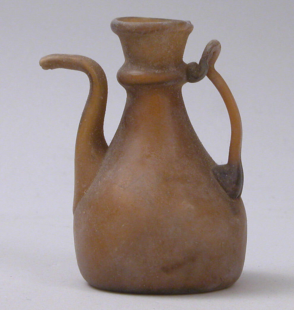 Ewer, Glass; blown, applied, tooled on the pontil 